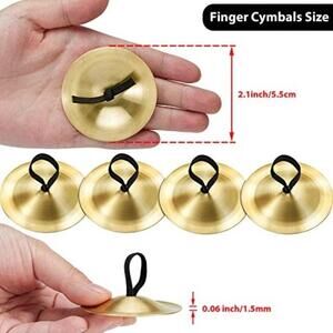 6 Pairs Brass Finger Cymbals  / 2.1" Belly Dance Percussion Set (12 Pcs) / New